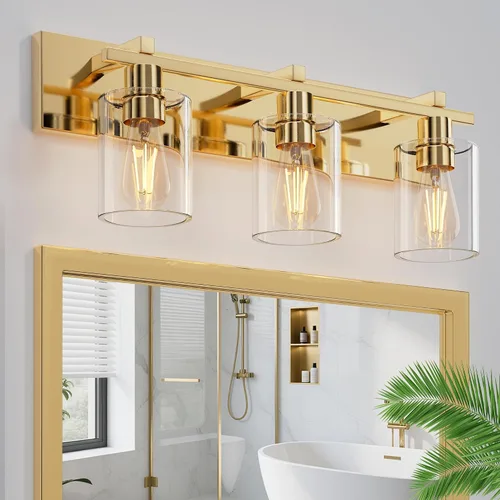 Miniatura 18 de Bathroom Light Fixtures Over Mirror, 2-Light Modern Matte Black Bathroom Vanity Light, Wall Lights with Clear Glass Shade, Living Room, Bedroom