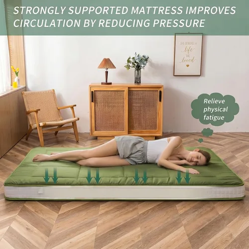 Miniatura 3 de MAXYOYO Colchón tipo futón King de espuma, cubrecolchón de cama, colchón de suelo japonés, colchón plegable, colchón de futón, almohadilla de cama