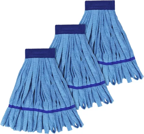 Miniatura 8 de Cabezales de trapeador de microfibra de repuesto para cabezal de fregona comercial de servicio pesado para limpieza de suelos: 3 paquetes