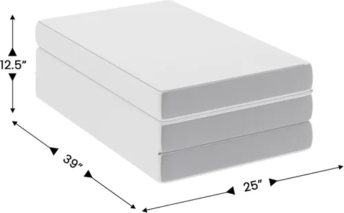 Miniatura 9 de Flash Furniture Cloud - Colchón de espuma viscoelástica de tres pliegues, colchón portátil en una caja, espuma certificada CertiPUR-US, 4 pulgadas