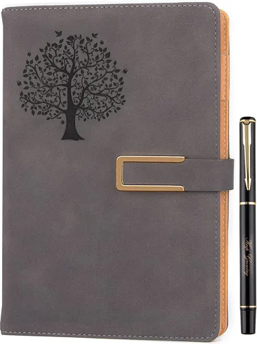 Miniatura 12 de Fanery sue Tree of Life - Diario de escritura recargable para mujeres y hombres, cuaderno de tapa dura de piel sintética, A5, rayado universitario