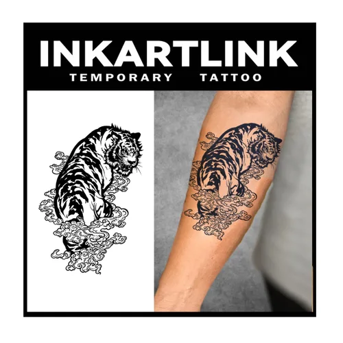 Miniatura 13 de INKARTLINK Tattoo Tech, 2 hojas de tatuaje semipermanente mediano, tatuajes temporales de diseño artístico para adultos, dura 1-2 semanas