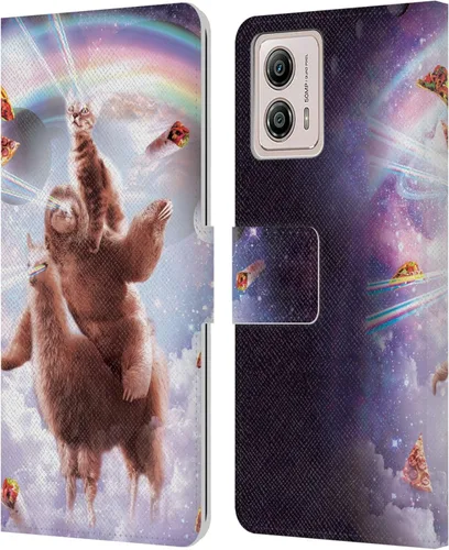 Miniatura 8 de Head Case Designs Officially Licensed Random Galaxy Cat & Electric Pancakes Space Llama Leather Book Wallet Case Cover Compatible with Motorola Moto