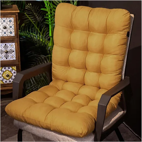 Miniatura 10 de ZTGL Cojín plegable para silla mecedora, antideslizante, grueso, suave, con respaldo alto, para interiores y exteriores, cojín largo para silla Azul