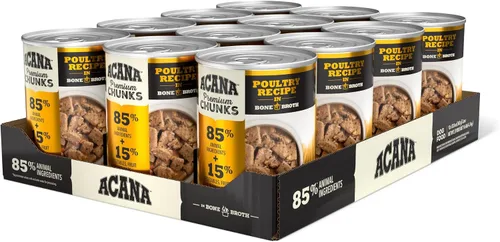 Miniatura 12 de ACANA Premium Trozos en Caldo de Hueso Sin Granos Comida Húmeda para Perros Receta de Ternera 12.8 onzas Latas (12 Unidades)