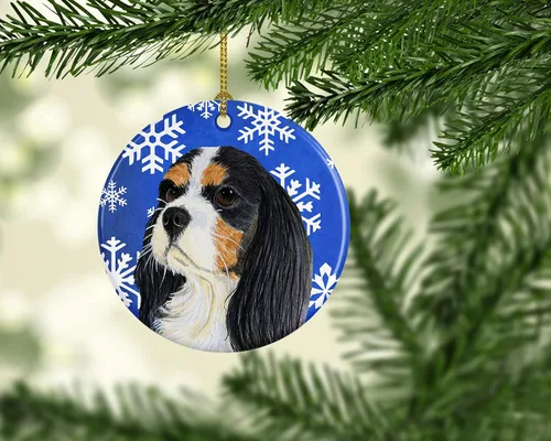 Miniatura 2 de Caroline's Treasures Cavalier Spaniel - Adorno de cerámica para colgar en el árbol de Navidad, para el hogar, Navidad, fiestas, regalo, 3 pulgadas