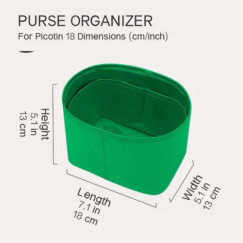 Miniatura 7 de Se adapta a Picotin 18 bolsas, inserto organizador de bolso de seda de alta calidad, suave al tacto y ligero, organizador de lujo con caja de regalo
