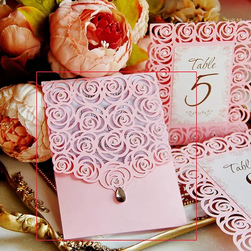 Miniatura 3 de 2 plantillas de metal troqueladas, invitación de boda, borde de rosa, plantillas cortadas para bricolaje, álbumes de recortes, álbum de fotos