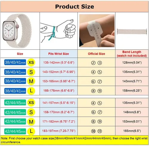 Miniatura 3 de Paquete de 2 correas trenzadas Solo Loop para Apple Watch de 1.575 pulgadas, 1.614 pulgadas, 1.654 pulgadas, 1.732 pulgadas, 1.772 pulgadas, 1.732