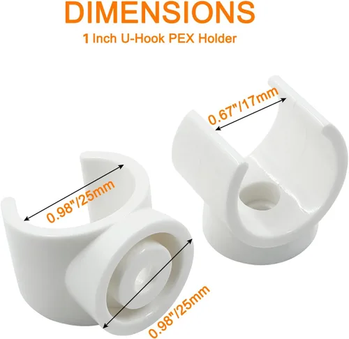 Miniatura 2 de Litoexpe Abrazaderas de Soporte para Tubo de PEX de 1 Pulgada de Plástico - Soporte para Tubo de PVC de 25mm, Clips Blancos, Herramienta