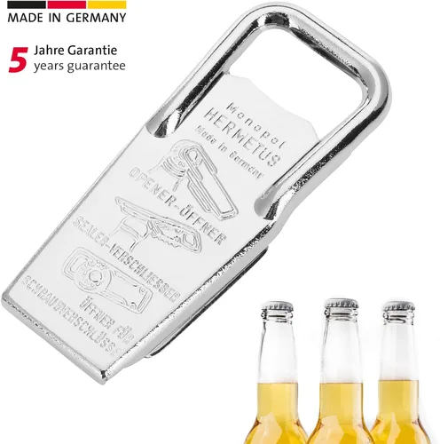 Miniatura 2 de Westmark Alemania Hermetus Abridor de botellas de cerveza con resellador 3 en 1 de acero