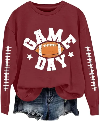 Miniatura 6 de Women's Oversized Sweatshirt, Long Sleeve Sweatshirts Crewneck Printed Pullover Tops, S-3XL