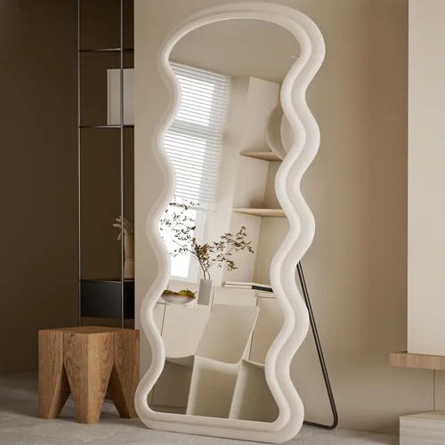 Miniatura 15 de Koonmi - Espejo arqueado de 71 x 32 pulgadas, espejo de longitud completa, espejo de cuerpo completo que se coloca libremente, espejo de piso
