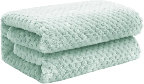 Miniatura 36 de Exclusivo Mezcla - Manta de vellón extragrande para sofá o cama, mantas supersuaves y cálidas con textura de gofre, acogedora, mullida y ligera Azul