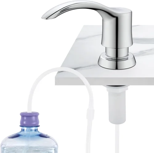 Miniatura 11 de Dispensador de Jabón para Fregadero de Cocina GAGALIFE con Botella Grande (Níquel Cepillado), Dispensador de Jabón Integrado para Fregadero