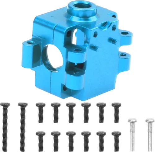 Carcasa de caja de cambios diferencial de aleación de aluminio, carcasa de caja de engranajes, compatible con Wltoys 284131 K969 K989 P929 1/28 RC