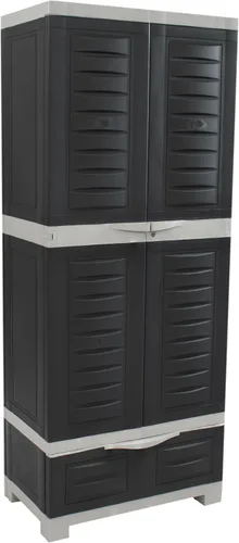 Miniatura 10 de Sunnydaze - Armario de almacenamiento con cerradura, armario de almacenamiento para interiores o garaje con 4 estantes ajustables, 72 pulgadas