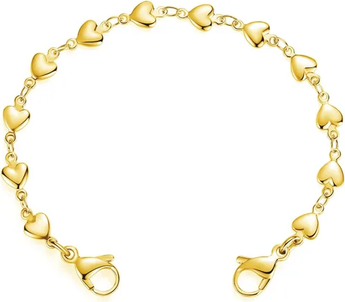 Miniatura 11 de LinnaLove Pulsera de alerta médica intercambiable de acero inoxidable con eslabones de corazón