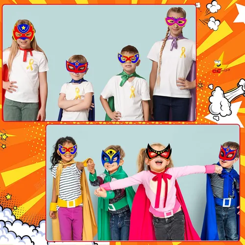 Miniatura 5 de chiazllta 24 Piezas Colorea Tu Propia Máscara de Héroe Manualidades Recuerdos de Fiesta de Héroe para Niños Kits de Fabricación de Máscaras de Papel