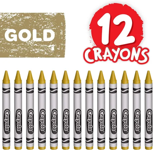 Miniatura 3 de Crayola Crayones dorados, recambio de crayones de un solo color, 12 unidades de crayones a granel, suministros escolares Oro