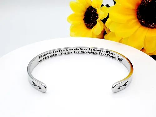 Miniatura 210 de Pulseras inspiradoras para mujer, joyería de acero inoxidable, con refranes, pulsera motivacional con mensaje oculto, pulseras grabadas para mejor