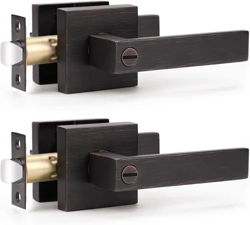 Miniatura 78 de KNOBWELL - Juego de cerradura con 1 picaporte resistente para puertas de una cara, ideal para puertas interiores reversibles, 0.93 libras