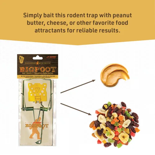 Miniatura 6 de BIGFOOT - Trampa a presión de tamaño para ratas con gatillo expandido, trampa de madera resistente para ratas con sensibilidad ajustable para un