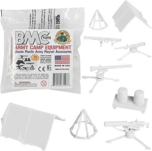 Miniatura 9 de BMC Classic - Juego de accesorios de plástico para hombre, 10 unidades de campamento militar, fabricado en EE. UU Gris