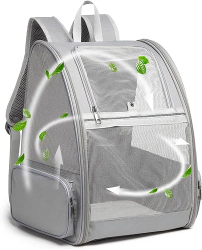 Miniatura 13 de Texsens Mochila para transportar mascotas innovadora de burbuja para gatos y perros Rosa (mesh pink)