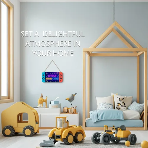 Miniatura 3 de Letrero de cueva de hombre pequeño para niños, consola de juegos, decoración de habitación de niños, astronauta espacial, decoración de pared