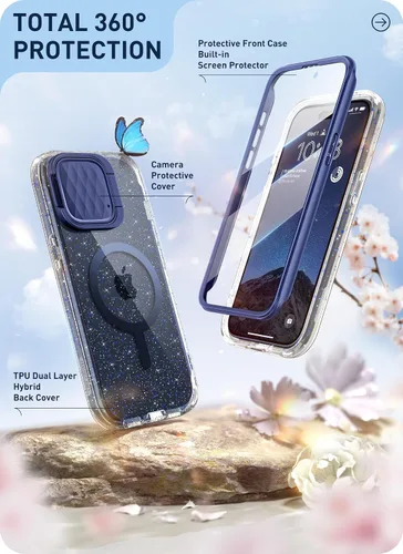 Miniatura 3 de i-Blason Cosmo - Funda magnética para iPhone 15 Pro Max MagSafe con soporte para funda para cámara, estilo delgado, funda de cuerpo completo
