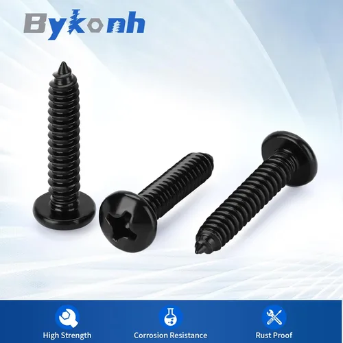 Miniatura 2 de Tornillos autorroscantes #4 x 1/2" de cabeza plana Tornillos para madera de chapa, acabado negro, acero inoxidable 304, 100