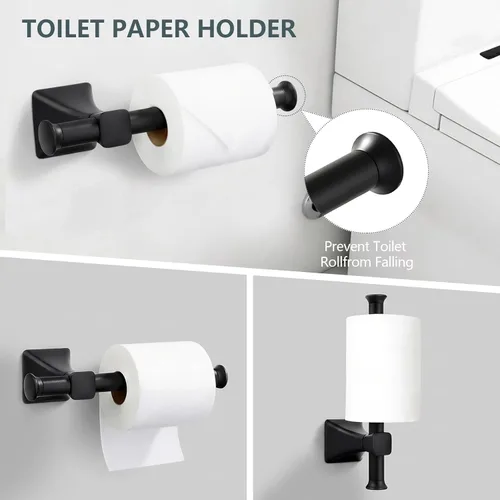 Miniatura 7 de Juego de 5 piezas de accesorios de ferretería para baño, juego de barras para toallas de baño de acero inoxidable SUS304, toalleros de 24 pulgadas