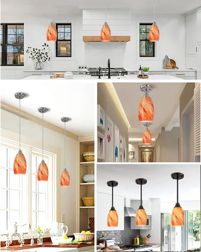 Miniatura 5 de Pantalla de lámpara de vidrio soplado a mano para repuesto de luz, cubierta de vidrio ovalado, altura de 7.5 pulgadas, ajustador de 1.65 pulgadas