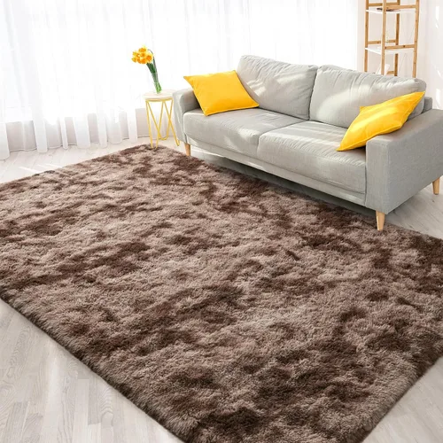 Miniatura 136 de FlyDOIT Alfombras Grandes para Sala de Estar, 5x8 Pies Alfombra Shaggy Teñida con Tie-Dye Gris Oscuro, Alfombras Mullidas Tipo Manta, Alfombras