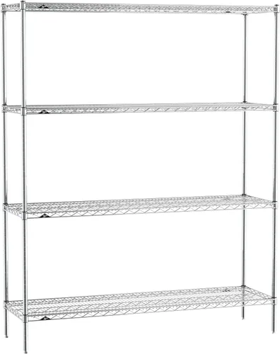 Metro EZ1860NC-4 Super Erecta - Estantería de alambre industrial Paquete de Conveniencia de 4 estantes, cromado, 18" x 60" x 74.5"