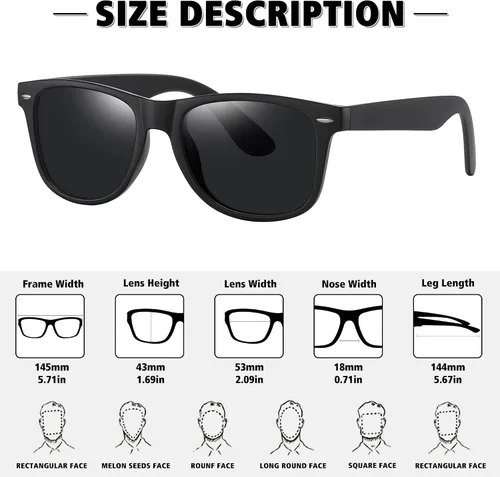 Miniatura 131 de MEETSUN Polarized Sunglasses for Women Men Classic Retro Square Frame Driving Sun Glasses UV Protection