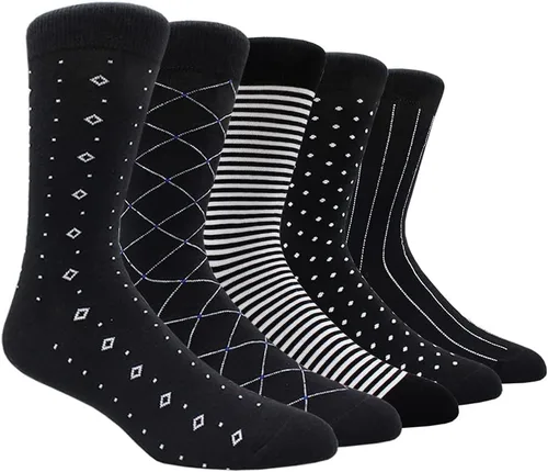 Miniatura 48 de TOEJYJ Calcetines de vestir divertidos para hombre, paquete de calcetines casuales divertidos, coloridos calcetines de algodón a rayas, talla 10-13