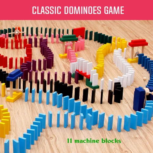 Miniatura 3 de Juego de dominó de 1000 piezas para niños con 20 bloques adicionales, azulejos coloridos para construcción, apilamiento, carreras, volar, dominó