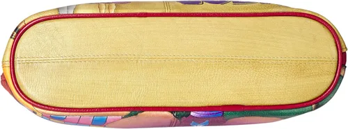 Miniatura 10 de Anna by Anuschka Organizador de viaje con cremallera de dos caras de cuero genuino pintado a mano para mujer