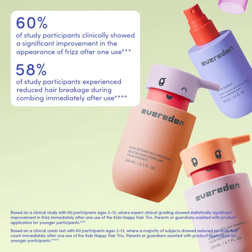 Miniatura 5 de Evereden Happy Hair Duo - Juego de champú y acondicionador para niños, limpio, vegano y sin desgarros, desenreda, fortalece y suaviza todo