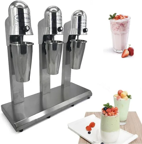 Mezclador de batido de 3 cabezas, 110 V 18000 RMP Máquina eléctrica para batido de leche comercial con 3 tazas de 27.1 fl oz, mezclador espumador de