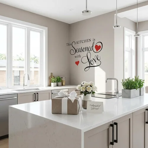 Miniatura 6 de Calcomanía de pared con cita This Kitchen is SEASONED WITH LOVE