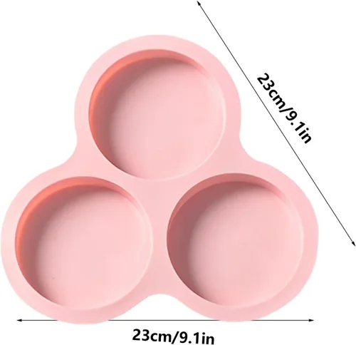 Miniatura 6 de Molde de huevo para freidora de aire, 1/2 sartén de silicona para huevos, molde antiadherente reutilizable de 3 cavidades, molde para hornear Rosado