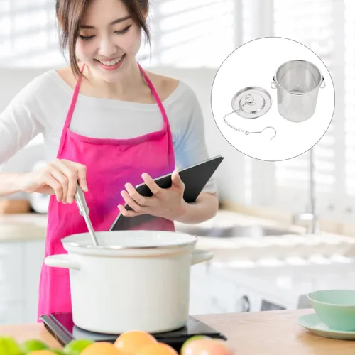 Miniatura 7 de Infusor de té grande, infusor de bola de té de acero inoxidable 304 para hojas sueltas y bolas de especias para cocinar sopa, gran capacidad