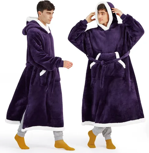 Miniatura 19 de Bedsure Manta Ponible con Capucha, Cómoda Sudadera Manta Larga con Capucha como Regalos de Sudadera para el Día de las Madres para Mamá Mujeres