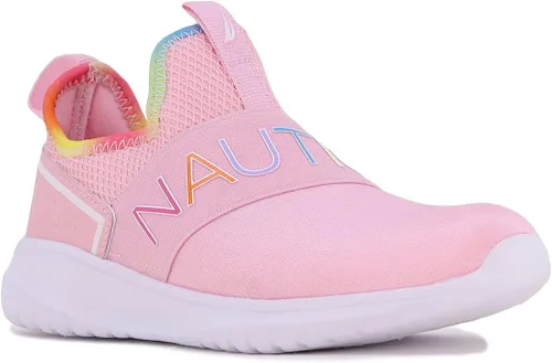 Nautica Tenis deportivos sin cordones para niñas jóvenes, elegantes zapatos para correr y tenis para niños pequeños y grandes
