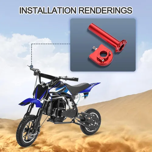 Miniatura 6 de GOOFIT Empuñaduras de aluminio de alto rendimiento, tubo de acelerador, palanca de repuesto para motocicleta de motocross de 50 cc, 70 cc, 90 cc