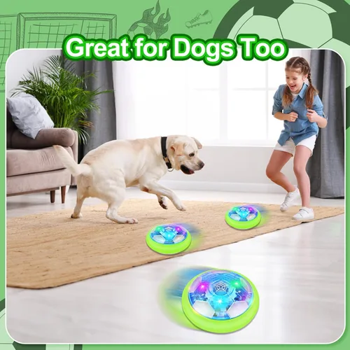 Miniatura 6 de Growsland Balón de Fútbol Flotante con 2 Porterías - Juguete de Fútbol Flotante de Aire Recargable con Luces LED y Parachoques de Espuma