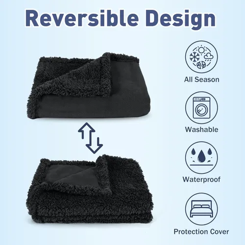 Miniatura 3 de Kritter Planet - Manta impermeable para perros, reversible, a prueba de agua, para sofá, cama y coche, fundas lavables para sofá para perros